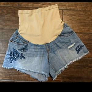 Indigo Blue Maternity Shorts
